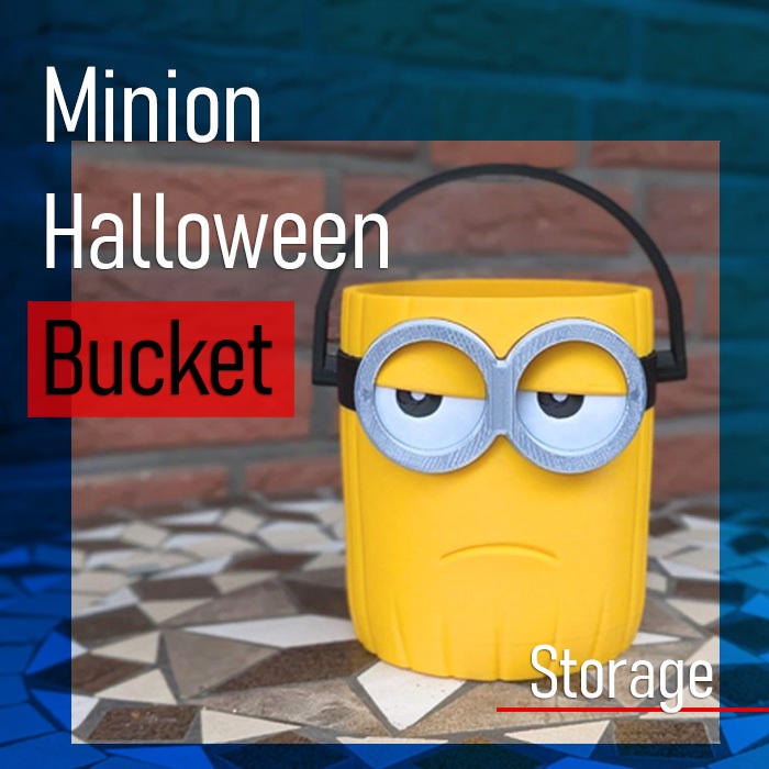 Minion HALLOWEEN Bucket Kontainer Ember Tempat Makanan Permen Coklat Aksesoris Dekorasi Pajangan Int