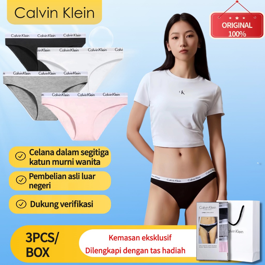Celana Dalam Wanita Calvin Klein Original - Celana Dalam Katun Wanita CK - Model Bikini Seksi dan Be