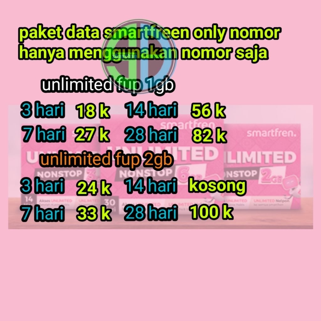 paket data smartreen unlimited tembak quota termurah