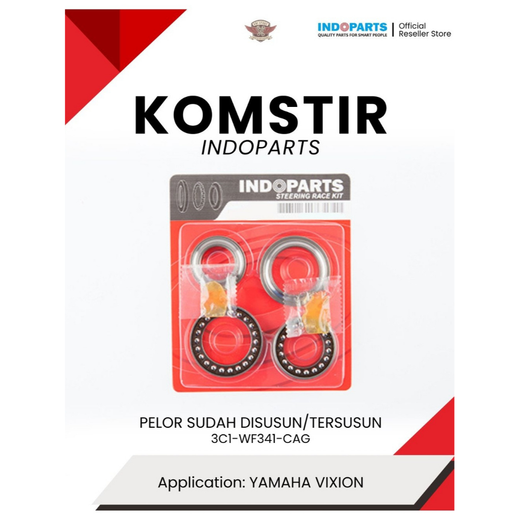 Komstir/Steering race kit Indoparts Yamaha Vixion, 3C1-WF341-CAG, Pelor tersusun (sudah tersusun)
