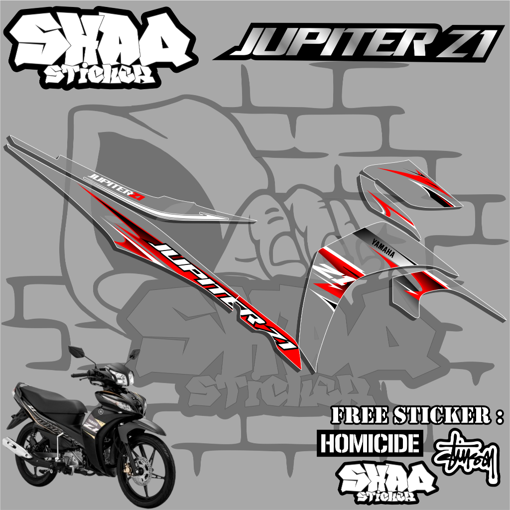 STICKER STRIPPING MOTOR JUPITER Z1 VARIASI, STRIPPING MOTOR JUPITER Z1 MOTIF KEREN