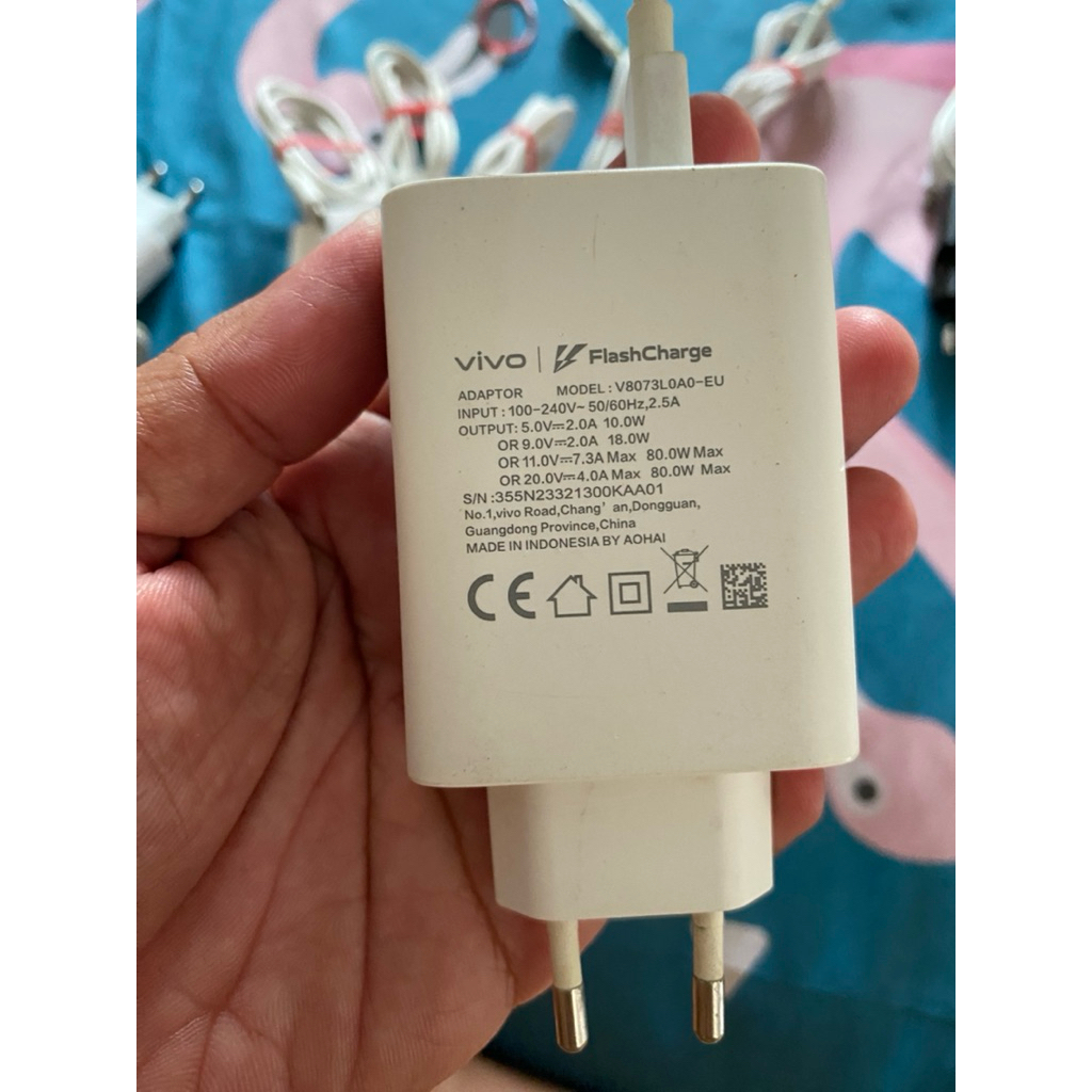 paketan Charger Vivo FlashCharge 80W, Upervooc 45W, s4msung, iphone , xiaomi , infinix 90W ORIGINAL 