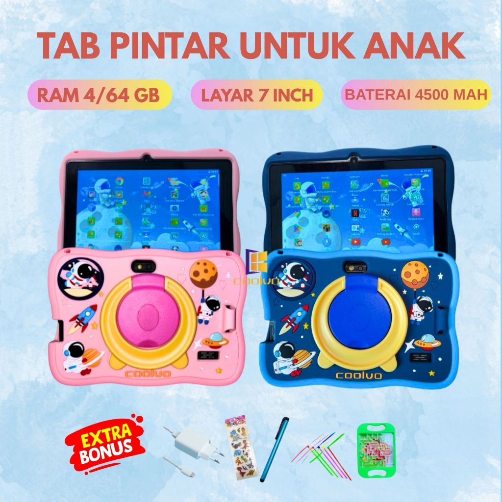 New Tablet Android Anak Belajar Edukasi Mewarnai Game Permainan Layar 7 Inch