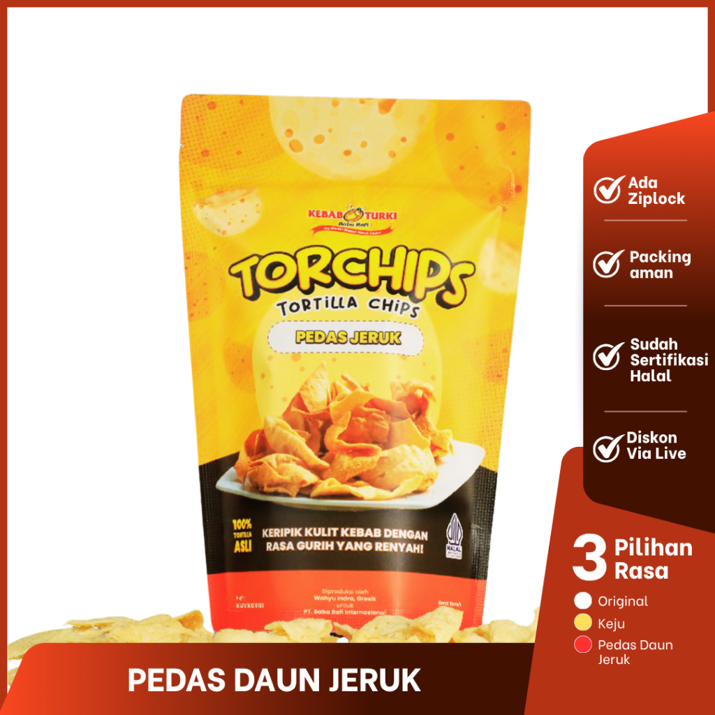 TORCHIPS - Keripik Tortila Kebab Rasa Pedas Daun Jeruk by Kebab Turki Baba Rafi