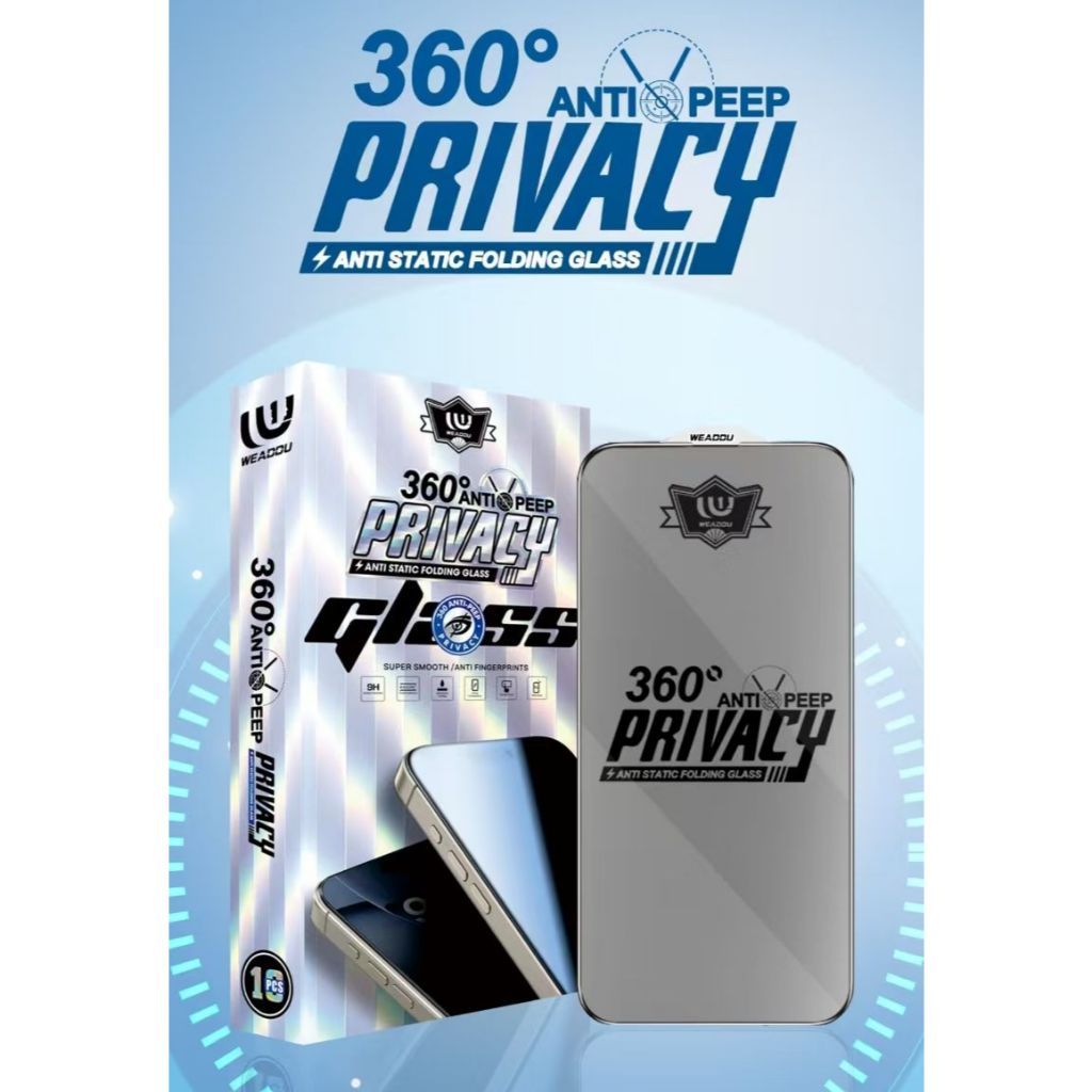 PREMIUM 360 ANTI-PEEP PRIVACY ANTI STATIC FOLDING GLASS ANTI-SPY FOR IPHONE 17 SERIES