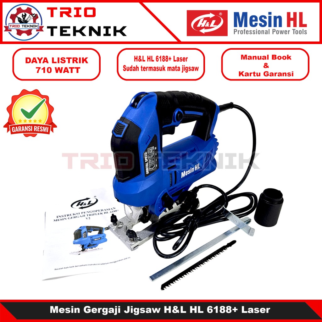 Mesin Gergaji Jigsaw H&L HL 6188+ Laser