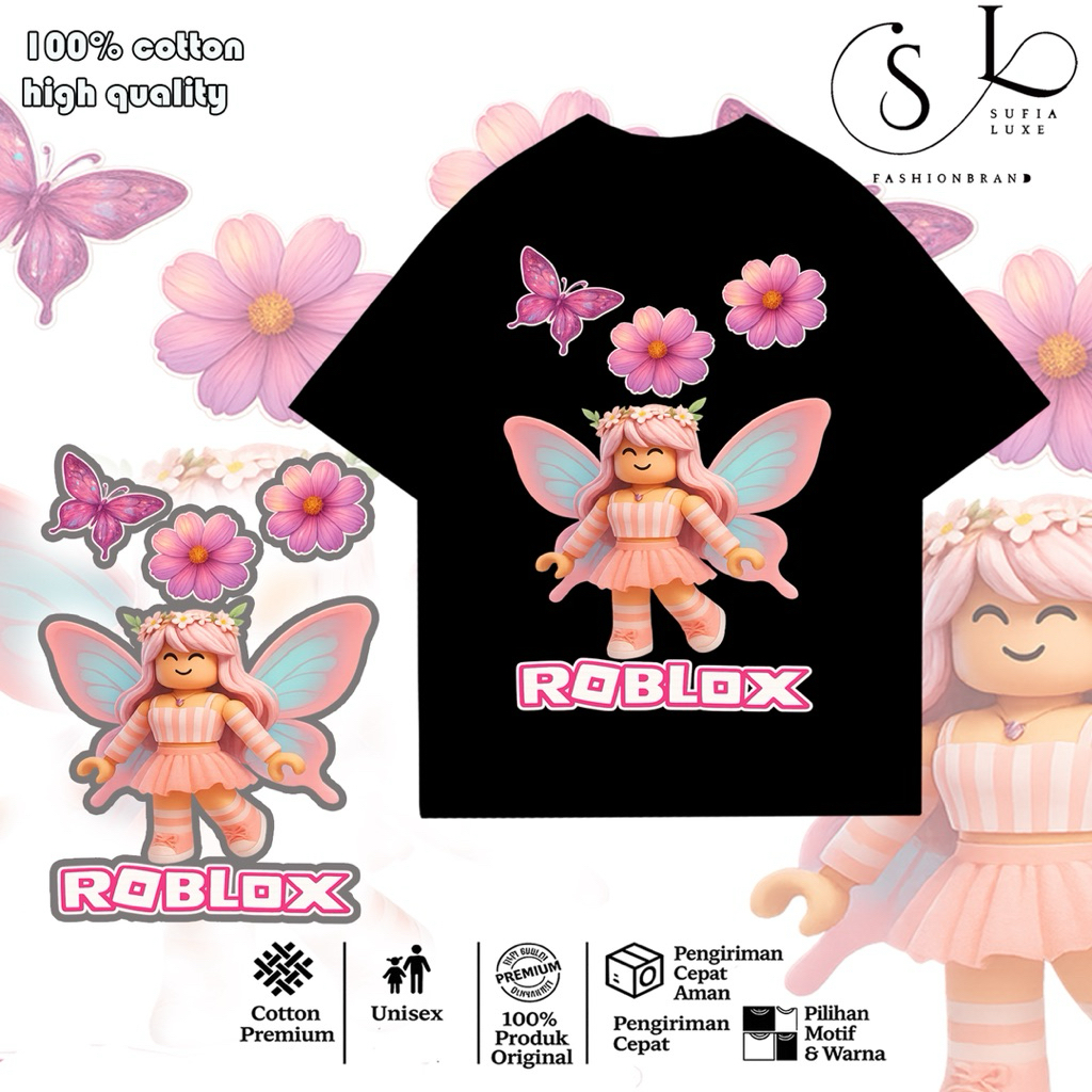 Baju Kaos Atasan Anak Dan Dewasa Perempuan Motif ROBLOX //Kaos atasan anak dan dewasa