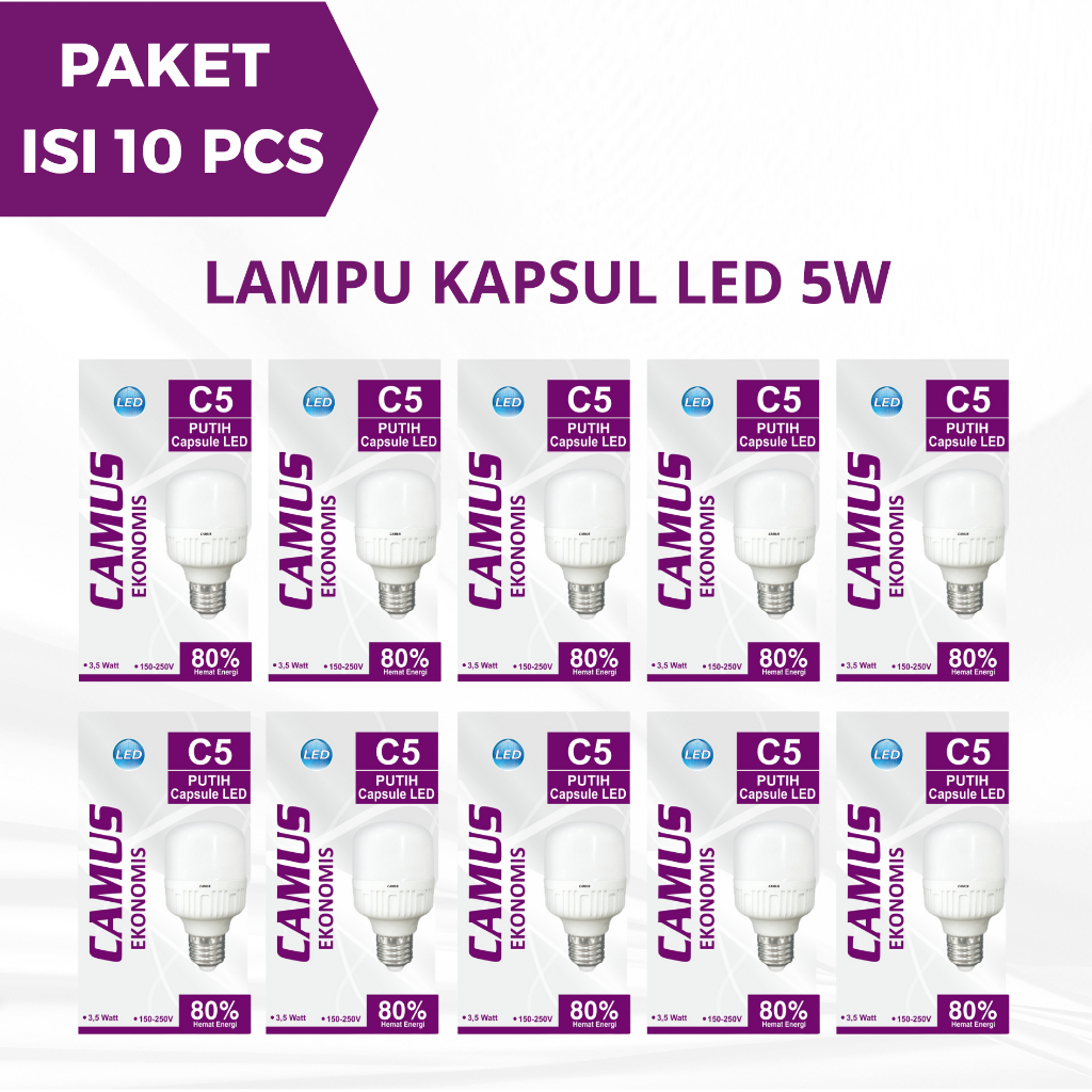 Paket 10pcs Lampu LED Kapsul Murah 5W 10W 15W 20W 30W CAMUS