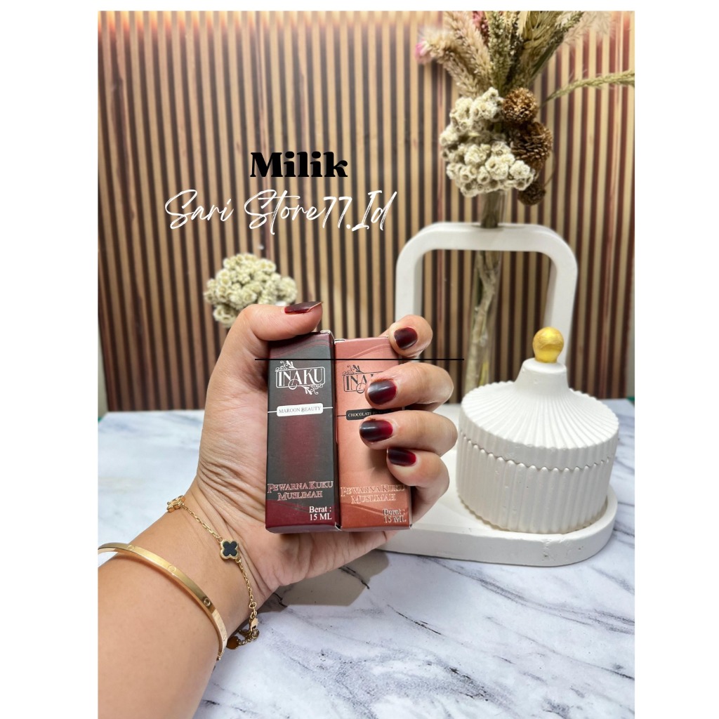 PAKET OMBRE 2 HENNA MAROON BROWN INAKU | FATIMAH Inai Kuku Nail Pewarna Kuku Muslimah Halal 100% War