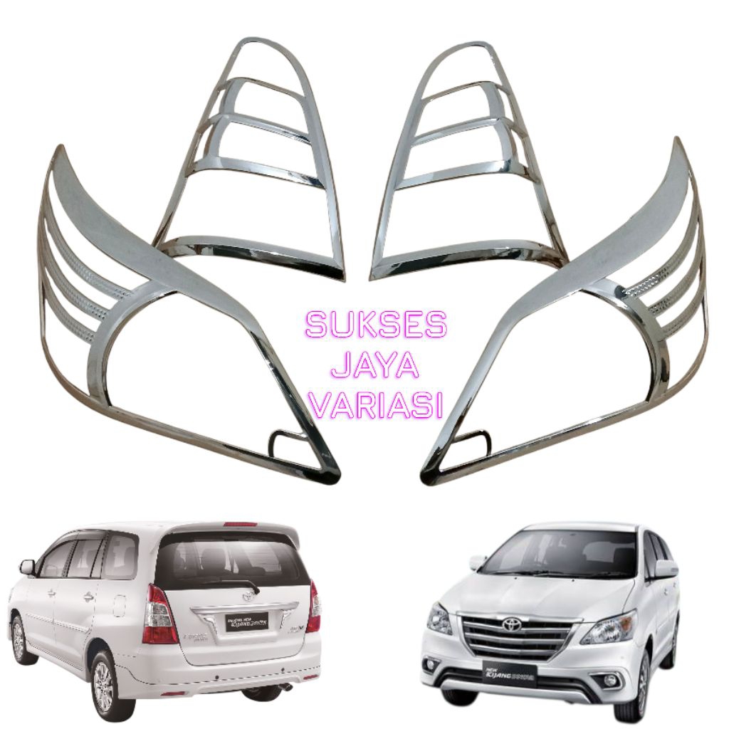 GARNISH LAMPU SET DEPAN BELAKANG MOBIL GRAND INOVA 2012-2015 CHROME