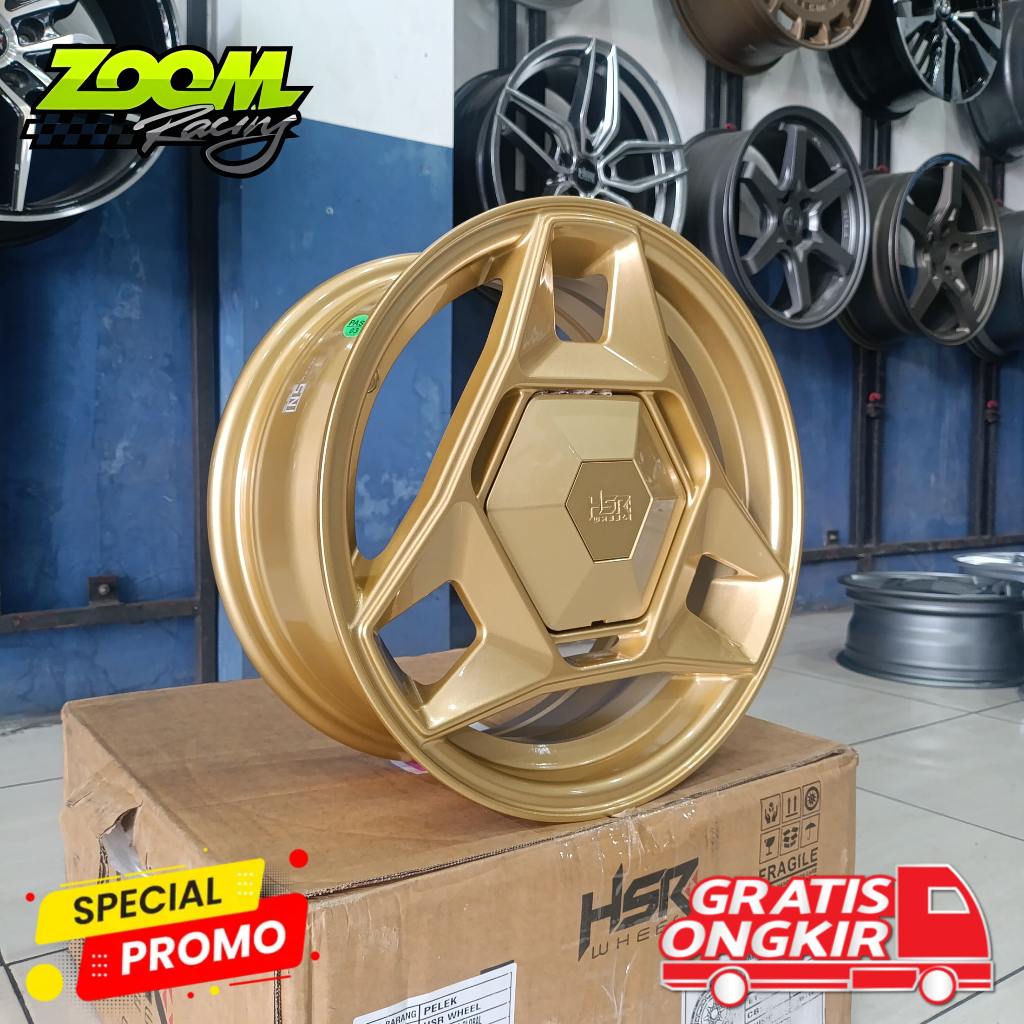 Velg Racing HSR TELU HSR Ring 14 ET36 Cocok Untuk Mobil Wuling Air Ev, Karimun Kotak Xenia ( PROMO )