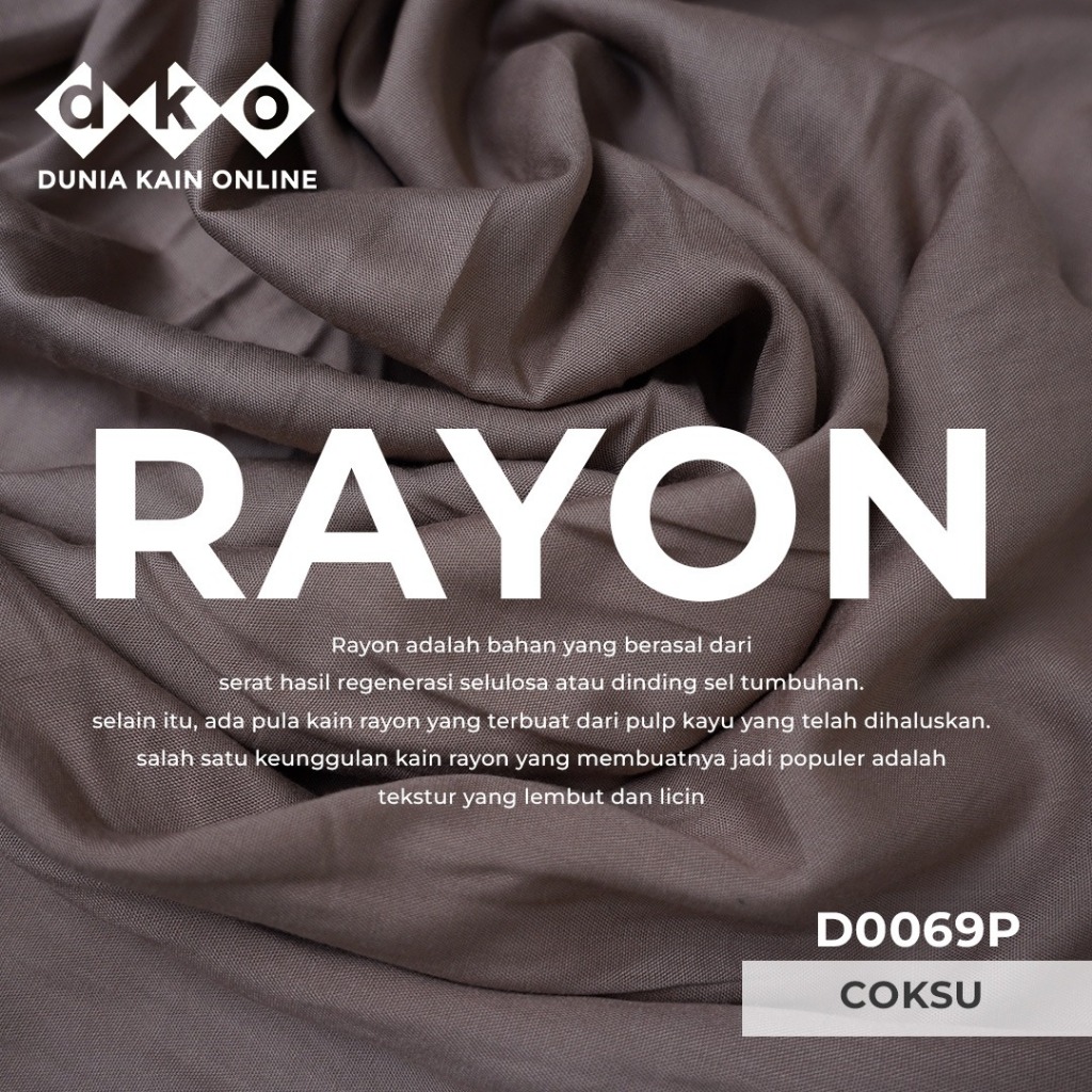 (Variasi) DKO Kain RAYON POLOS Premium Warna Coklat Susu