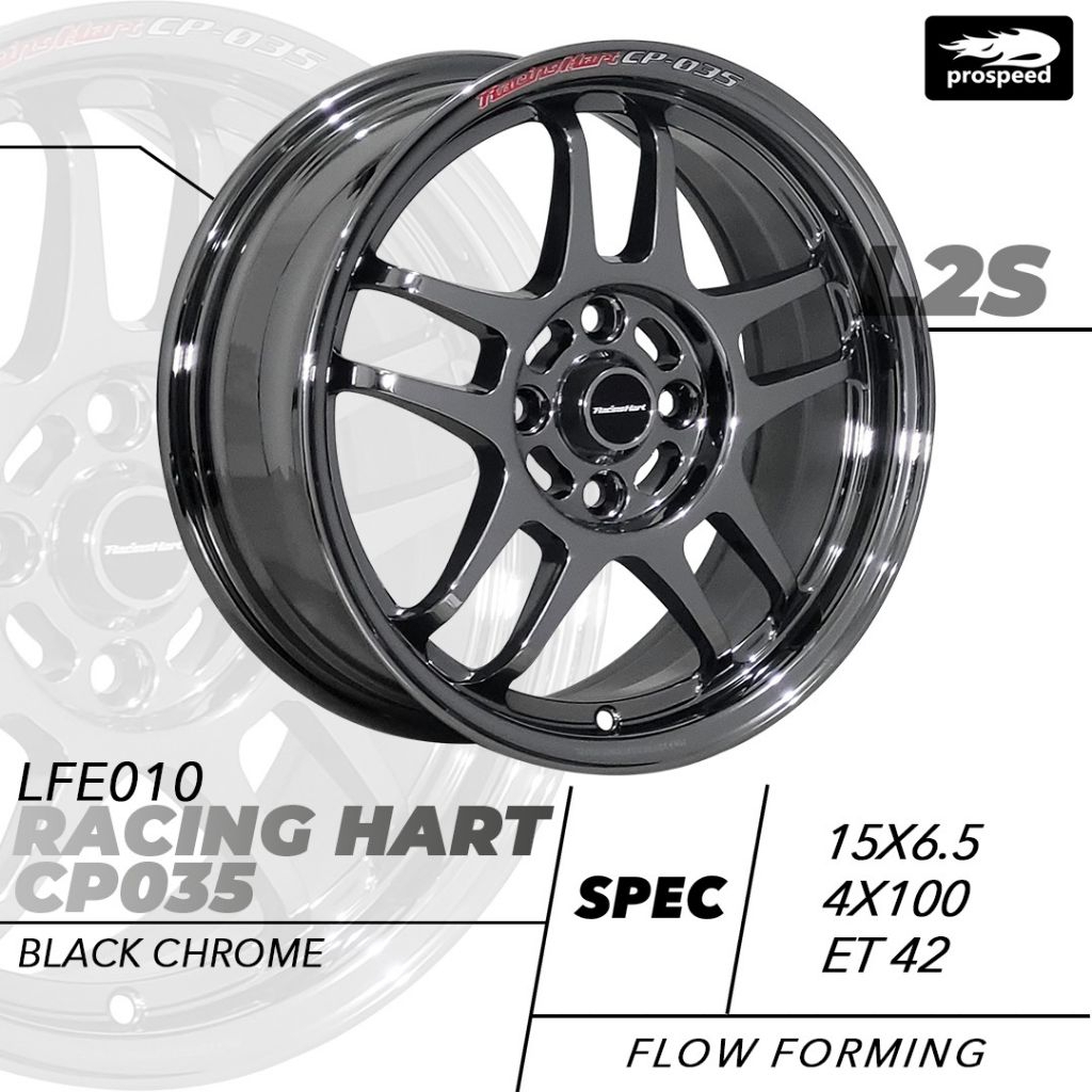 velg racing mobil racinghart cp035 blackcrhome R15