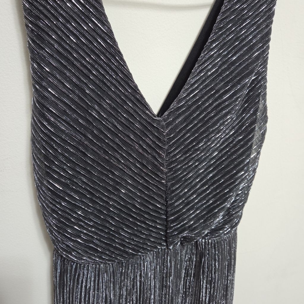 Silver Shiny Maxi Party Dress (Preloved)