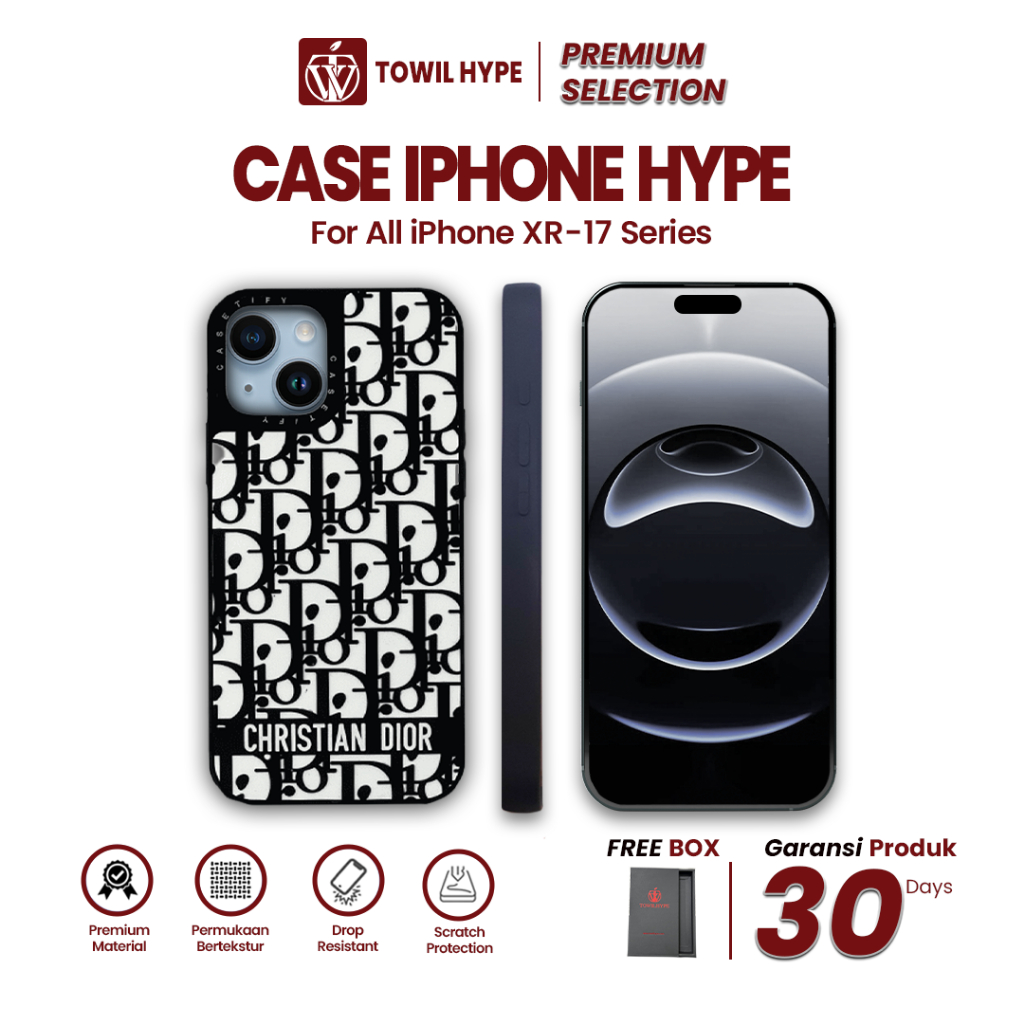 Case IPhone 15 14/13/12/11/X/8/7 Premium Motif Dior Motif 3D - DB