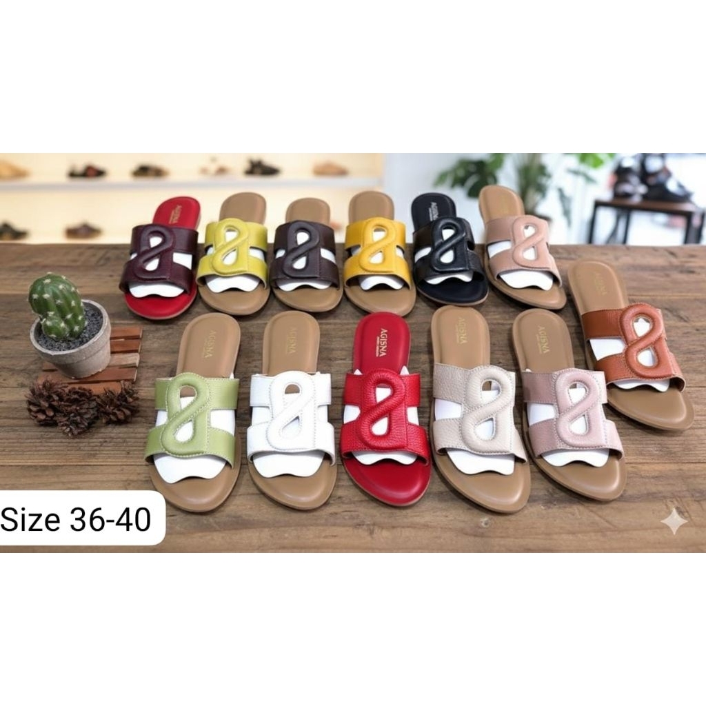 AGISNA SANDAL KULIT GARUT BUBUTONAN