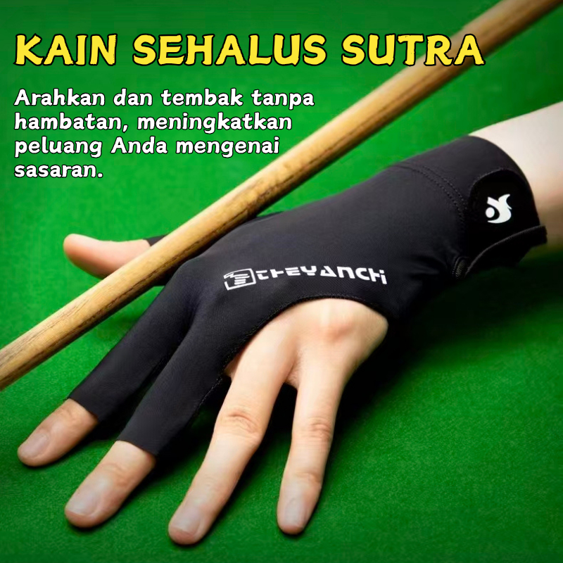 Sarung Tangan Biliar Paket Tunggal / Glove Sarung Tangan Bilyar Tiga Jari / Sarung Tangan Biliar