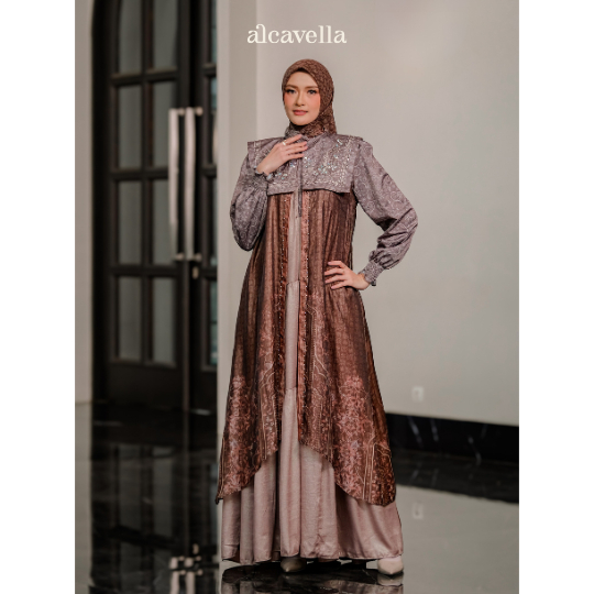 Alcavella - Zefanya Series | Baju Gamis Dress Kerah Rebah Syari Modern