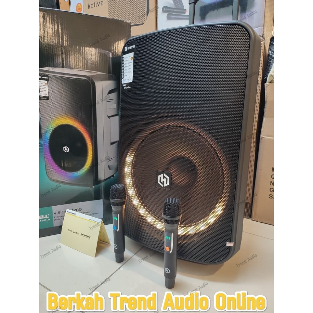 Speaker Aktif Portable Wirelles Hardwell VISION 15 PRO Original