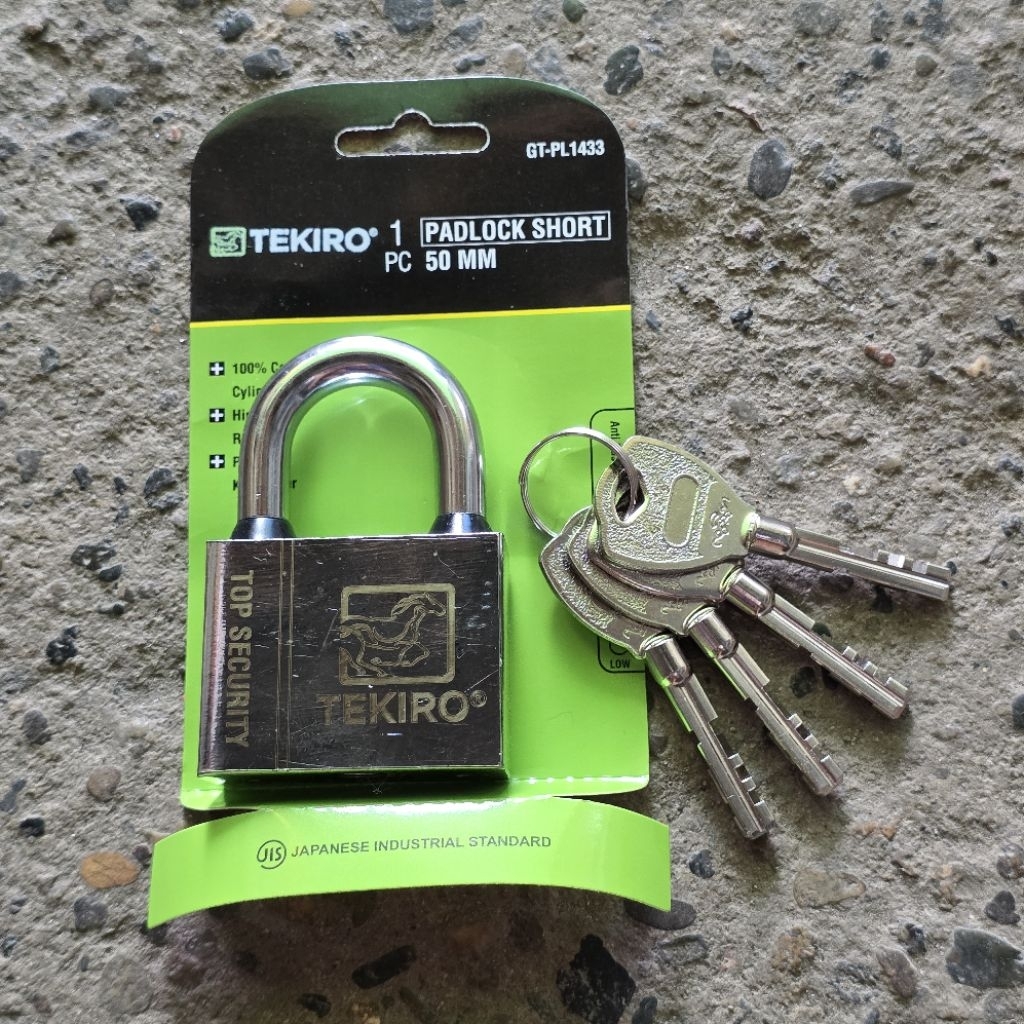 Gembok Leher Pendek Tipe Kotak Tekiro 50mm Gembok 50mm Short TEKIRO