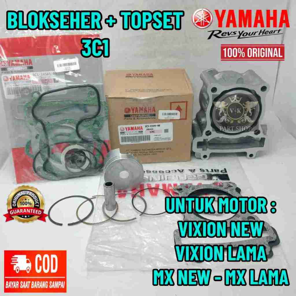 ORIGINAL PAKET BLOK SEHER+TOP SET KODE-3C1/1PA ASLI ORIGINAL YGP VIXION LED 150 VIXION OLD MX NEW...