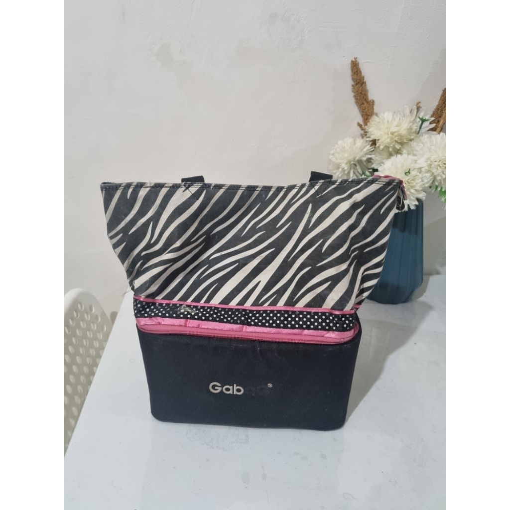 [NO NEGO] GABAG COOLER BAG ZEBRA PINK BLACK TAS ASI GABAG