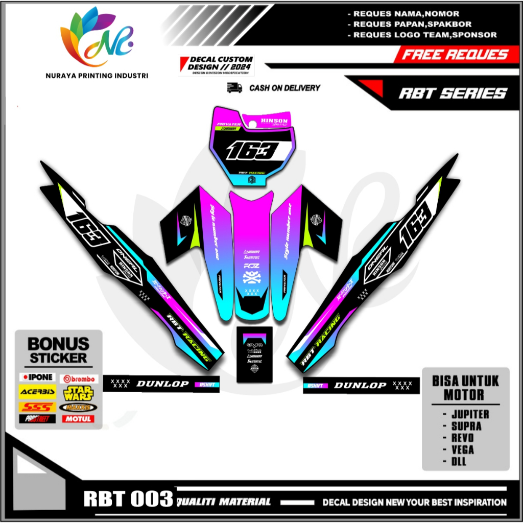 RBT003 - Sticker striping RBT RBT VEGA R VEGA SUPERMOTO RBT new terbaru NPI.003