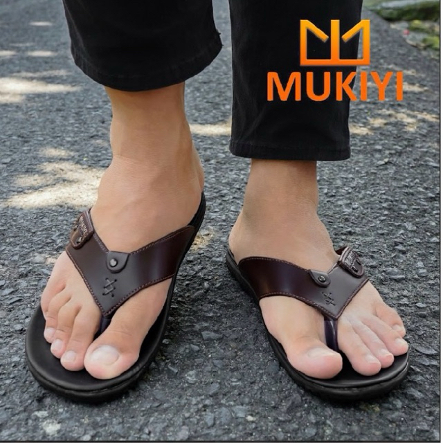 Sandal Pria Kulit MK24 Terbaru Kekinian Sandal Cowok laki-laki Kondangan Santai