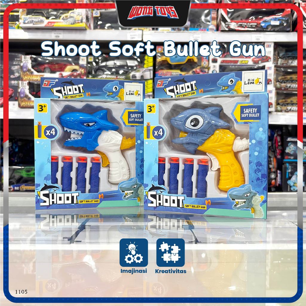 Shoot Soft Bullet (1105) - Mainan Tembakan Pistolan Peluru Busa Ikan Lucu