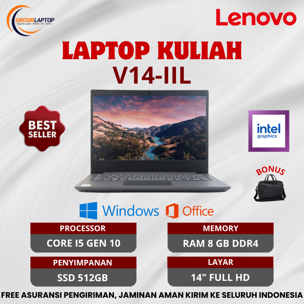 Laptop Lenovo ideapad V14 - iil Core i5 - 1035G1 Ram 8gb Ssd 512gb nvme 14" FHD