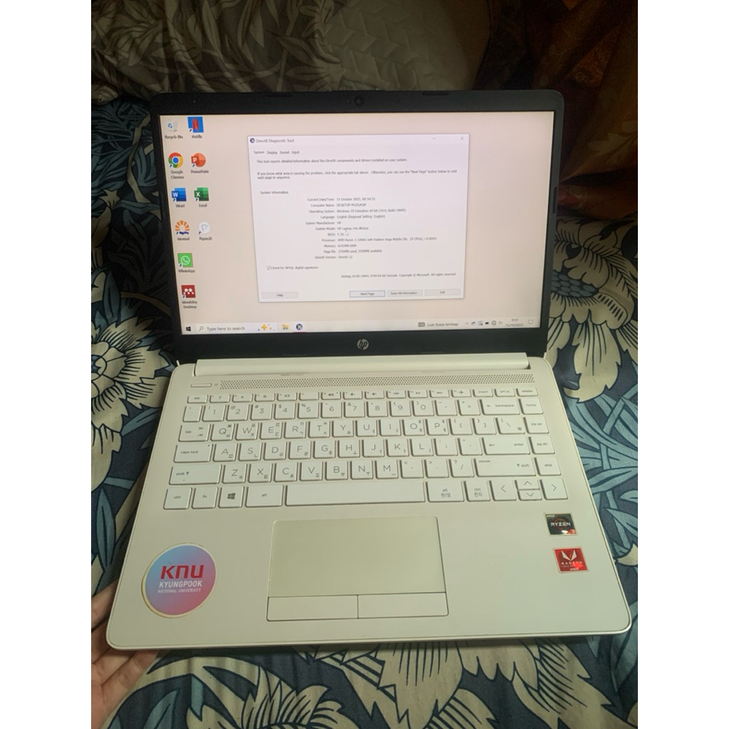 Laptop HP 14s-dk0xxx RAM 8GB SSD 238GB
