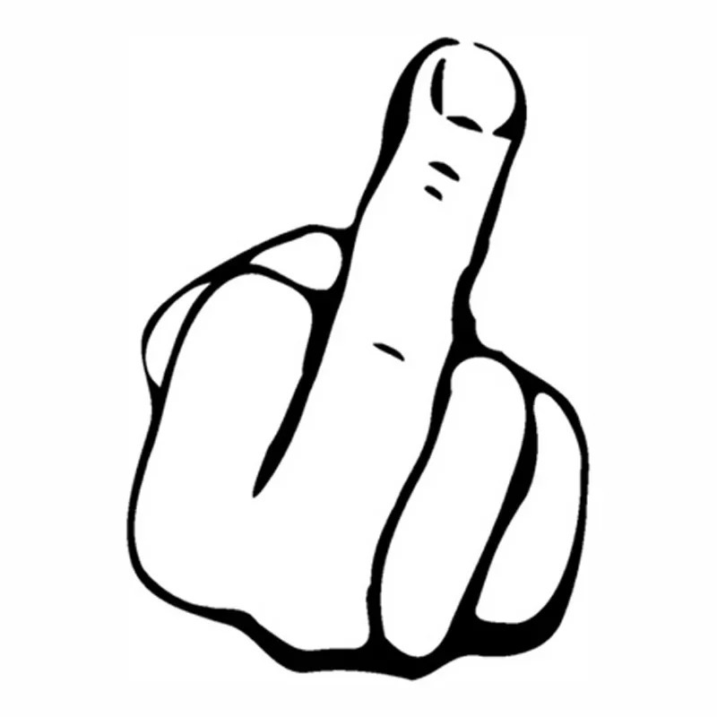 Desain Baru Siluet Jari Tengah Penghinaan Kartun Vinyl Stiker Mobil Styling Mobil Stiker Pribadi Lap