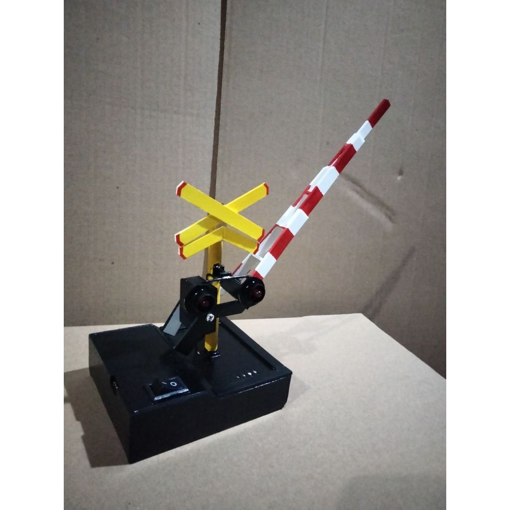 PALANG PINTU KERETA API MAINAN MINIATUR palang pintu kereta api bisa bunyi mainan anak