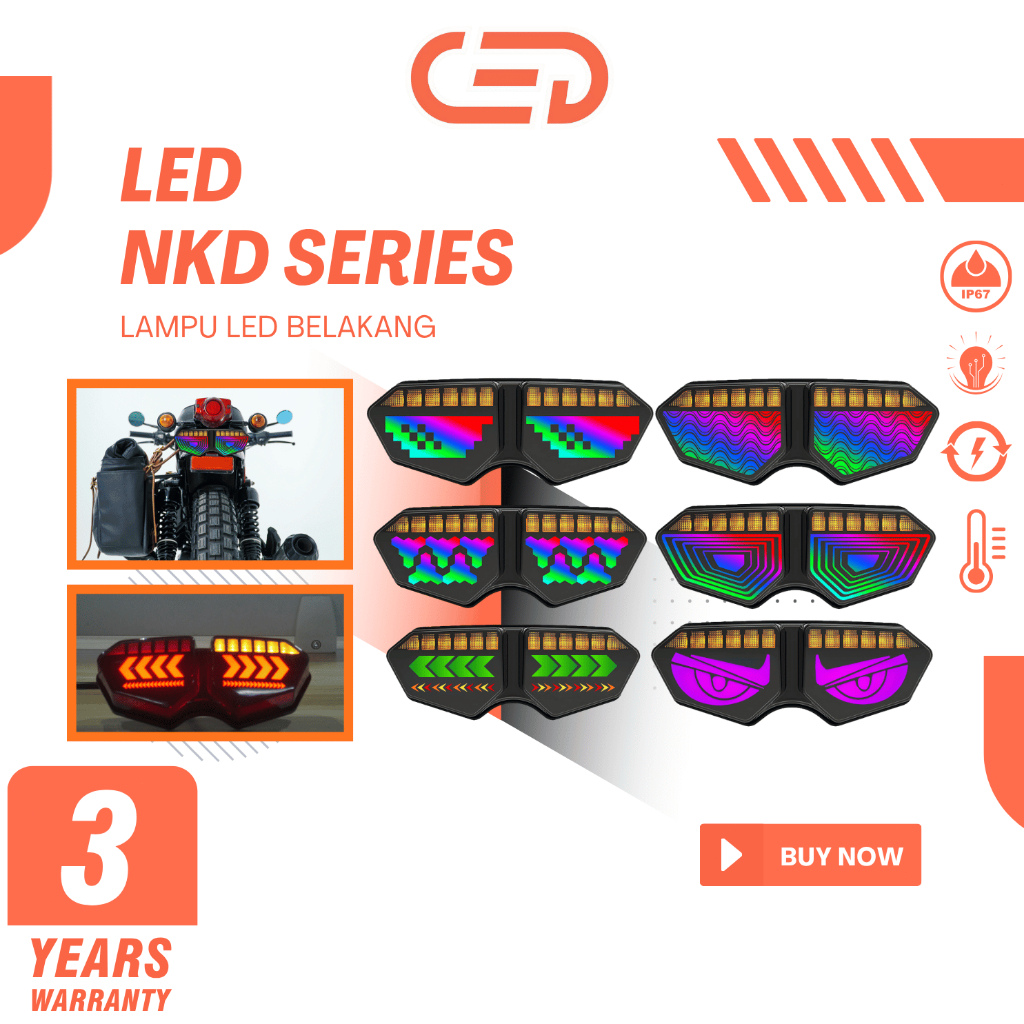 CED NKD lampu rem belakang kedip yang keren/lampu sein motor/stoplamp/mio j,vixion,nmax,vario,senja,