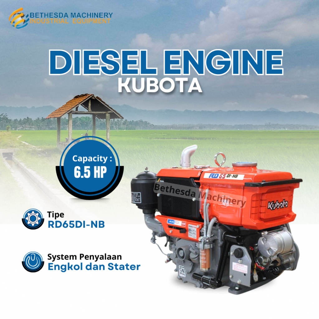 Mesin Diesel Kubota 6.5 PK RD 65 DI-NB / Diesel 6.5 HP Engkol Manual