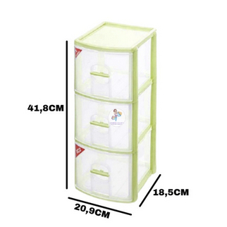 Laci Mini Container Susun 3 Shinpo 345 L3 / Rak CD VCD DVD Kotak Penyimpanan Obat P3K Tempat Sendok 