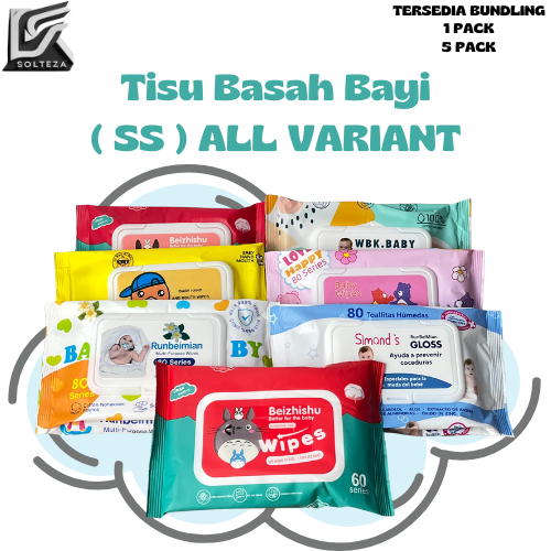 Tisu Basah Bayi ( 1pack & 5pack ) Non Alkohol Pure Water Non Fragrance Promo Tisu Basah Murah SS-1/S