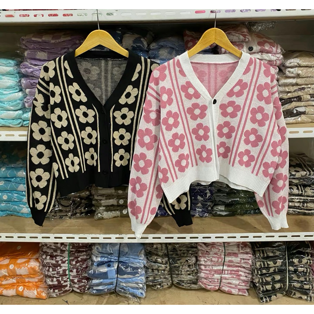 cardigan motif bunga