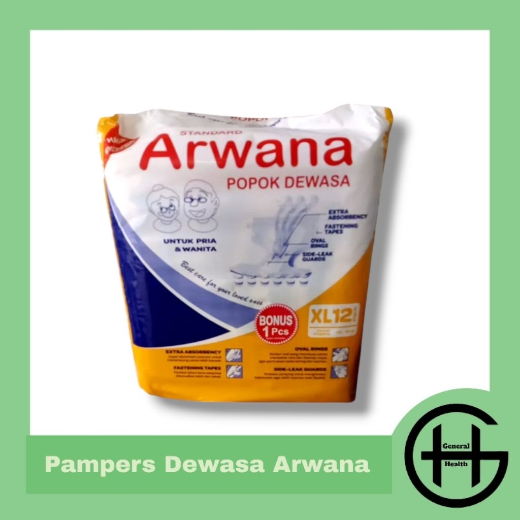 Pampers Dewasa Arwana 12 + 1Pcs  Popok Dewasa Arwana L - XL