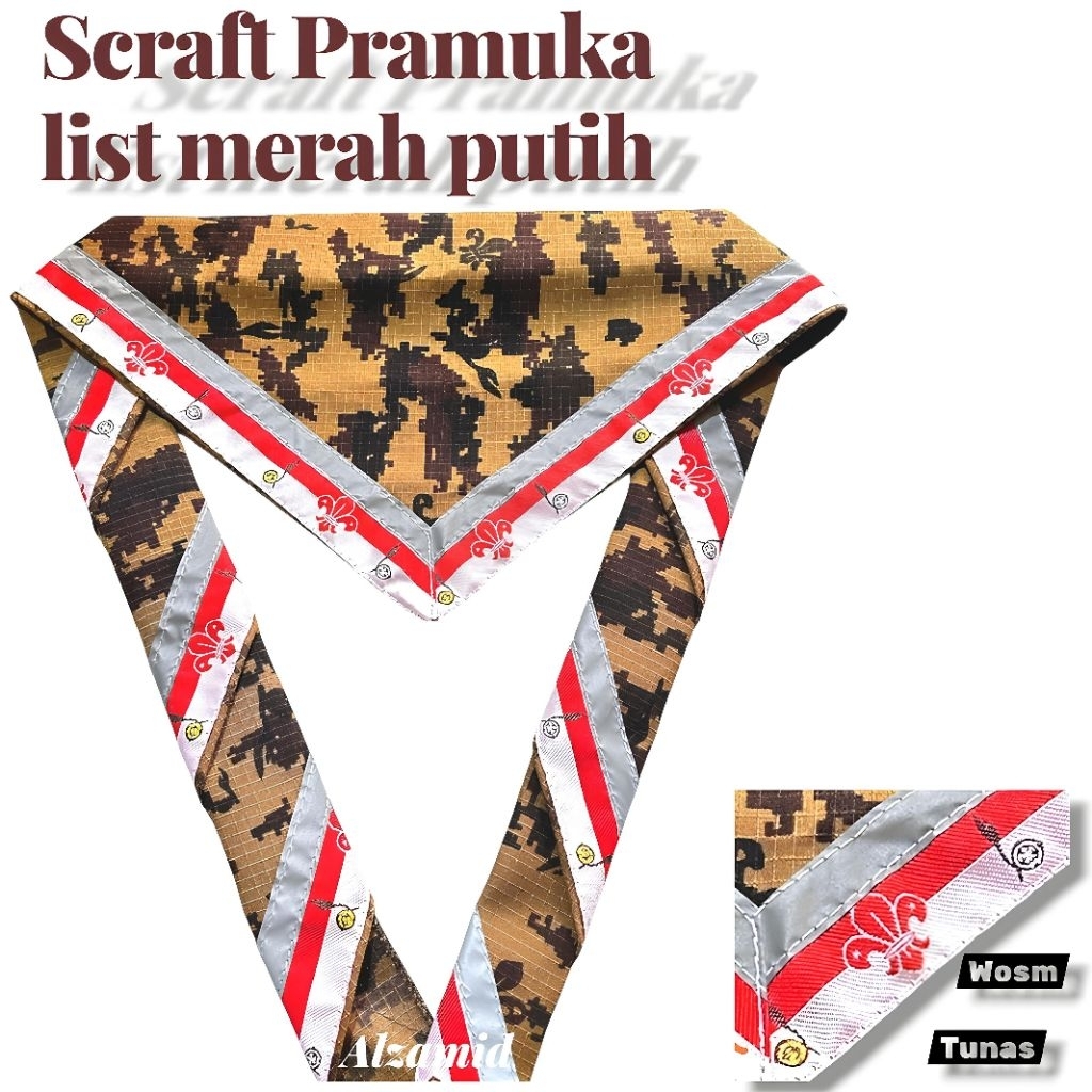Scraft Pramuka merah putih  menyala / Lis wosm Pramuka / slayer pramuka