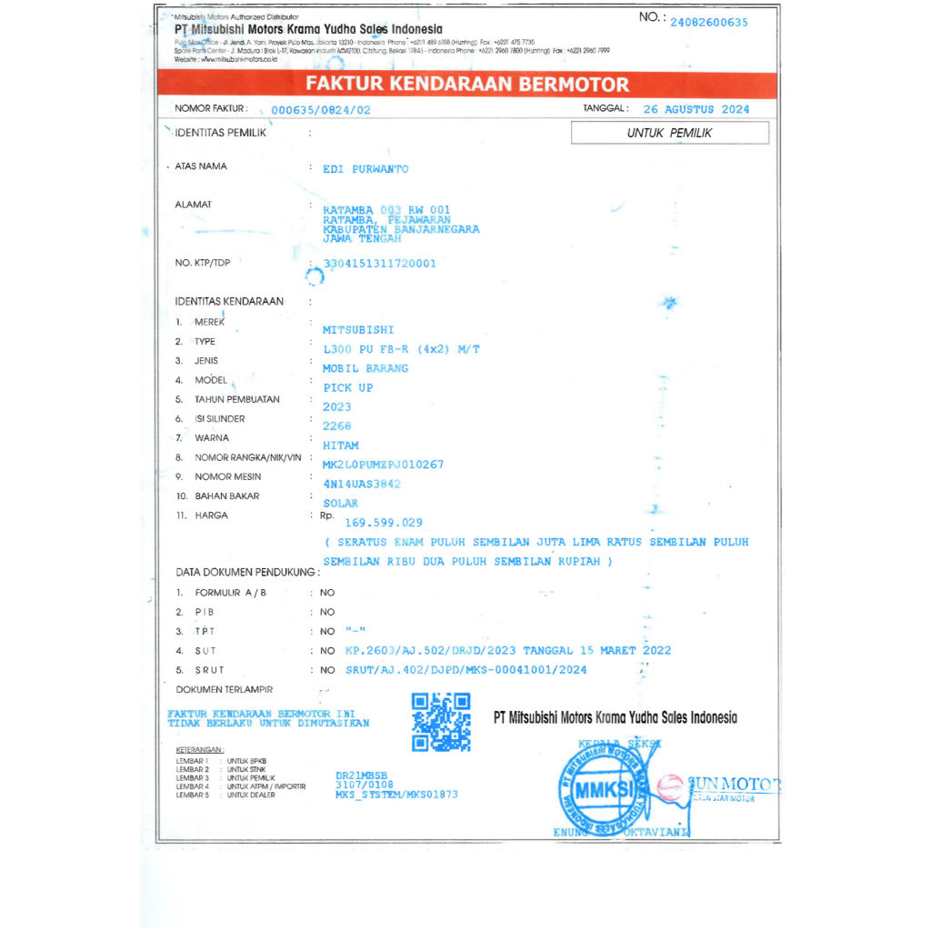 TERBAIK FAKTUR KENDARAAN MBL