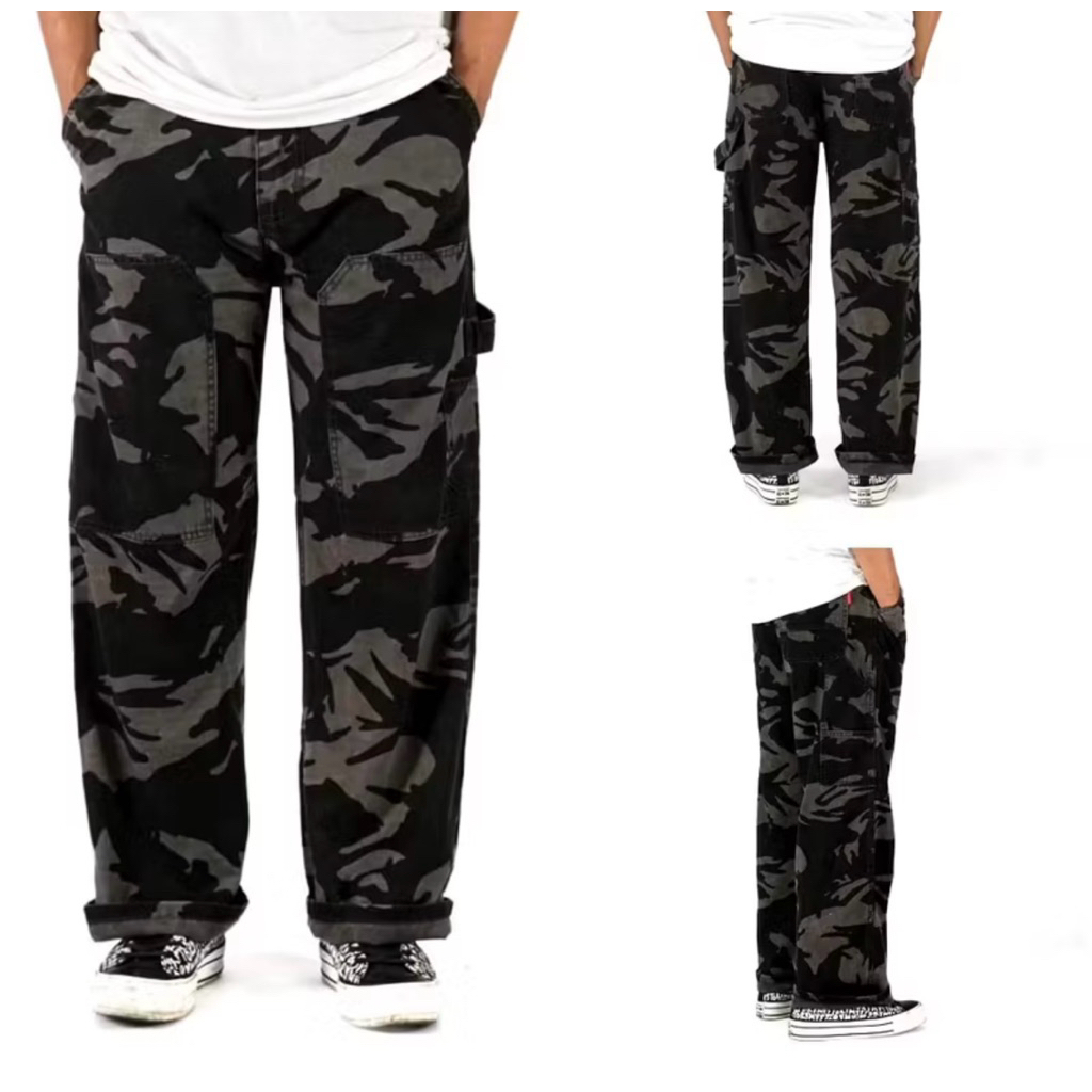 CARPENTER PANTS BIG SIZE 27-46 - Celana Loreng Carpenter Panjang Pria Jumbo Big size Baggy Pants Gom
