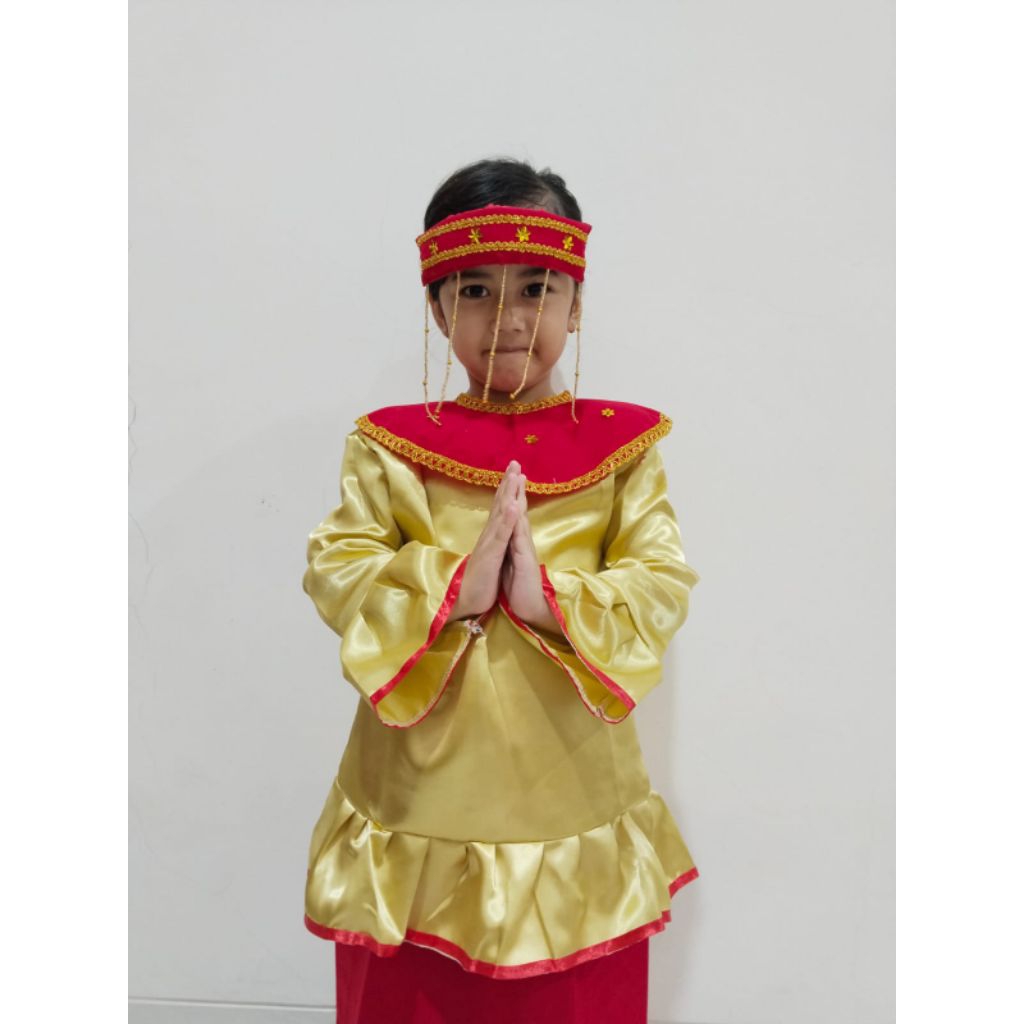 Baju Adat Betawi Cadar Anak Perempuan Paud TK SD / Pakaian Adat Betawi / Baju Cadar Betawi Anak