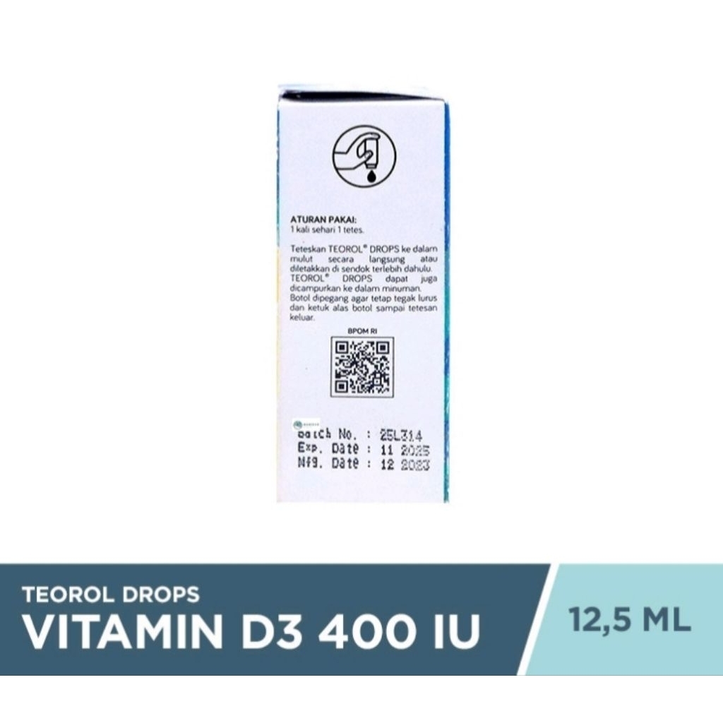 TEOROL DROPS 12,5 ML vitamin D3 Teorol Drops Vitamin D3 400 IU DSuplemen Vitamin D