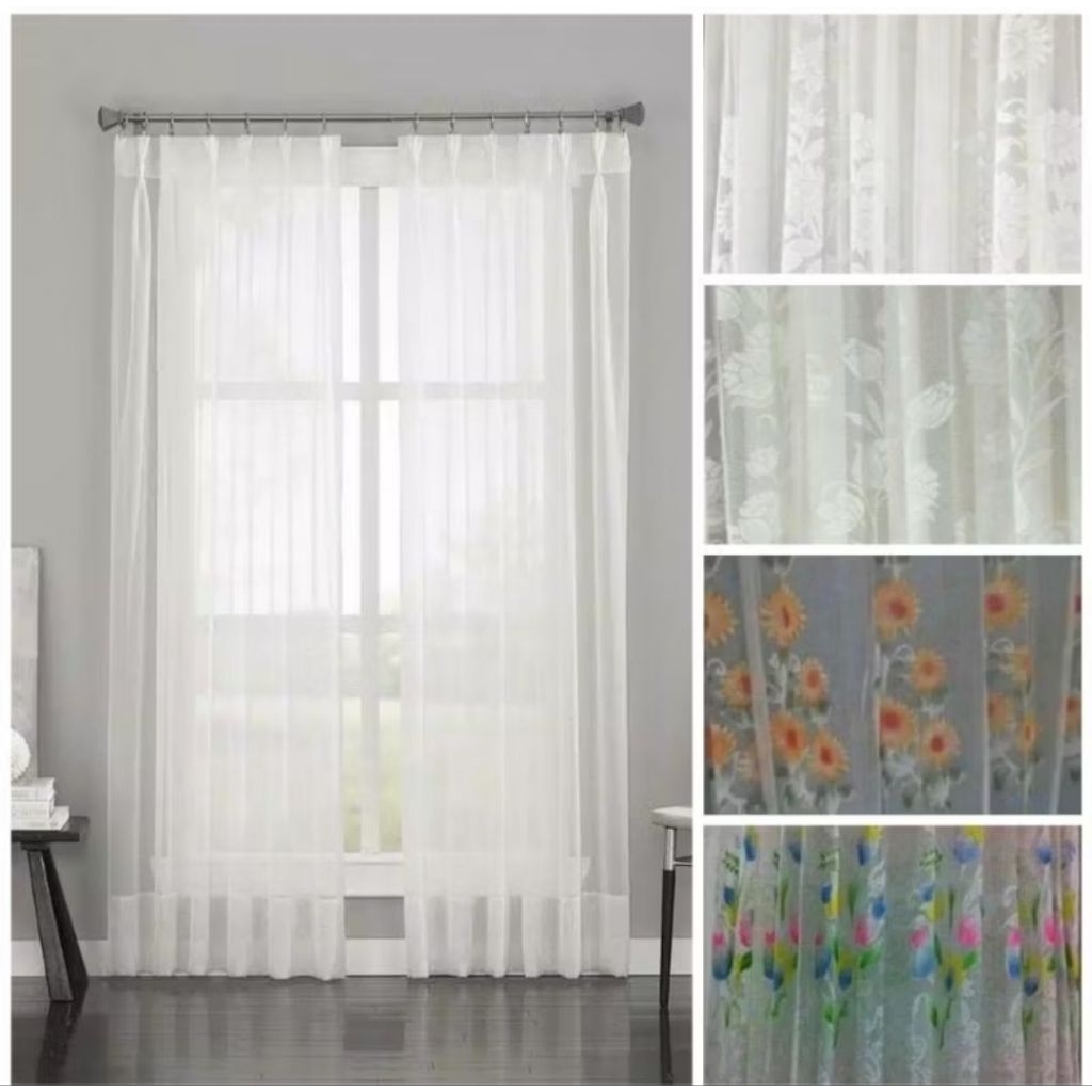 VITRASE GORDEN Gorden Vitrase Plisket Kawat S / Dalaman Untuk Pintu Jendela / Warteg Motif Polos DAL
