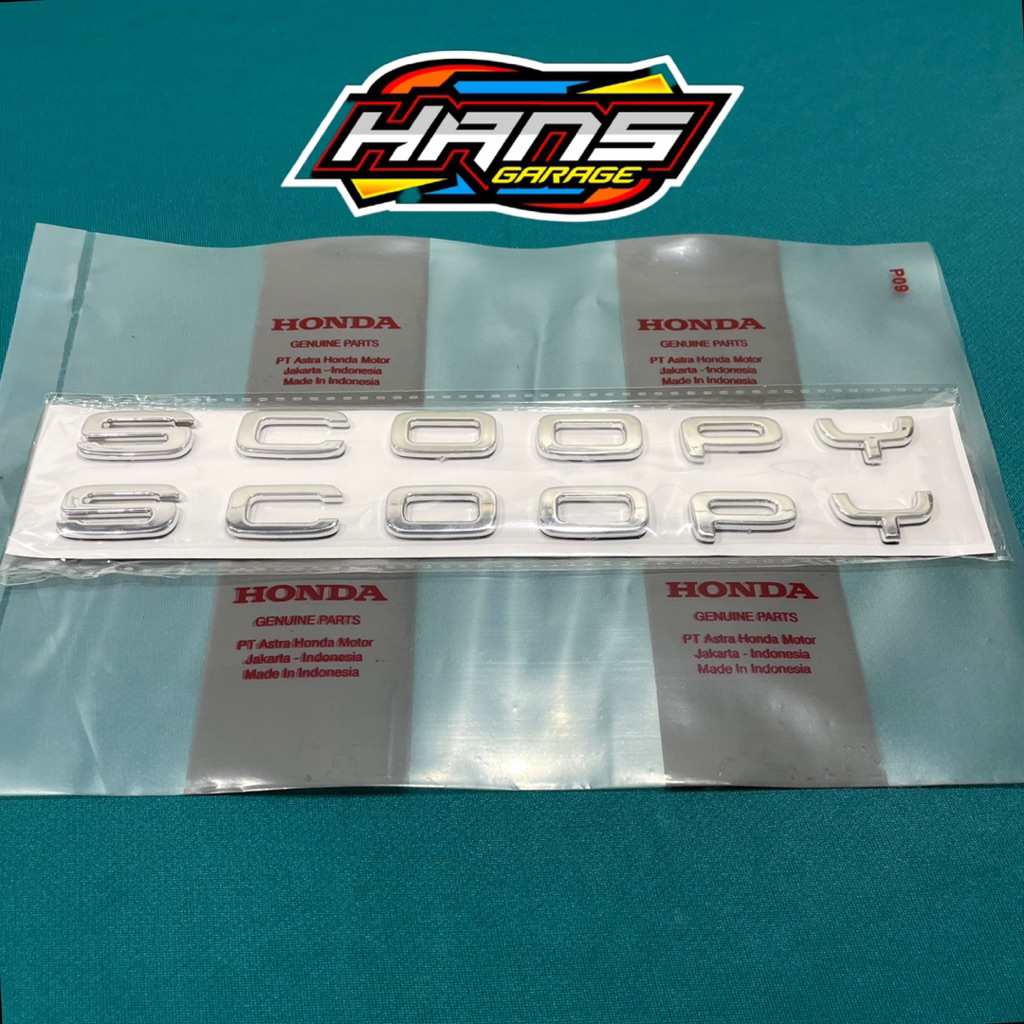 Emblem Logo Stiker Body 3D Chrome Honda Scoopy New FI eSP 2021 K2F (Dijual Satuan)