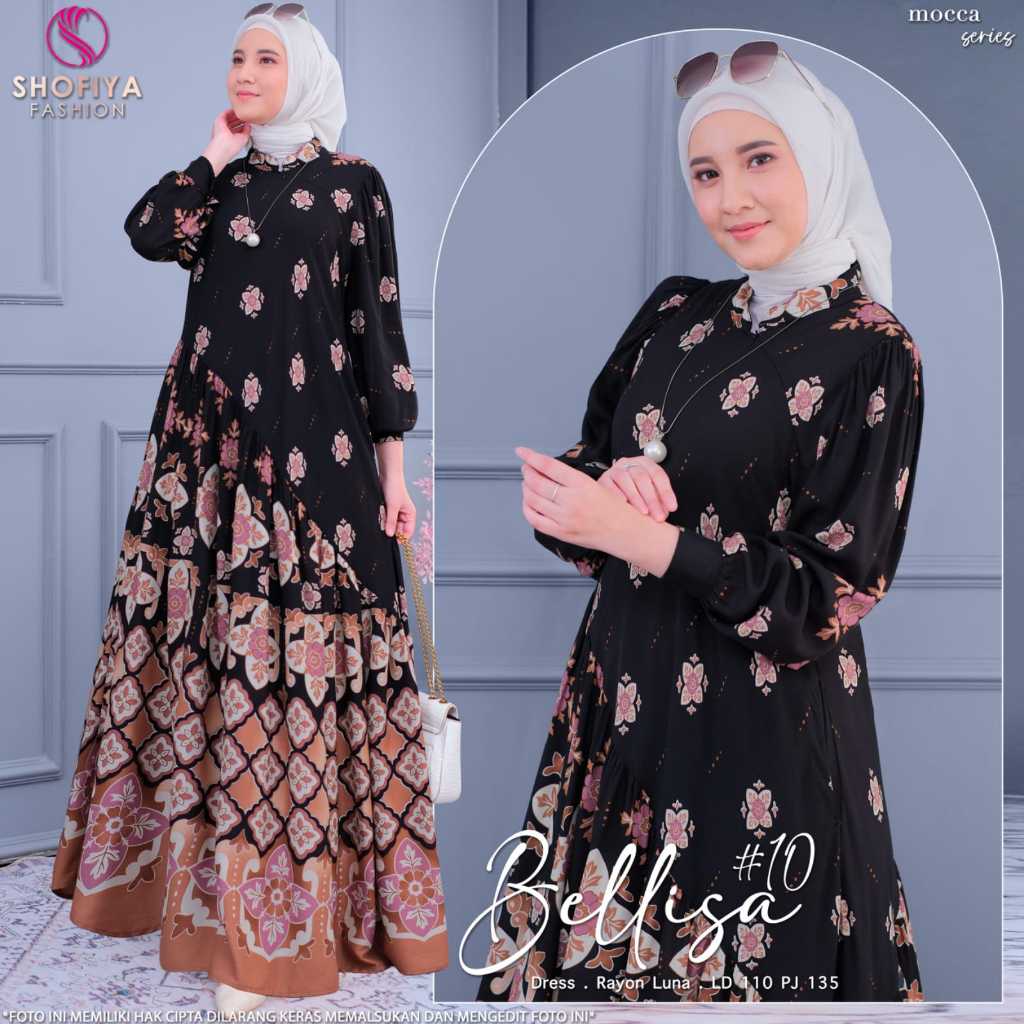 Bellisa Dress Rayon Luna Original Shofiya Fashion Gamis Bellisa Shofiya