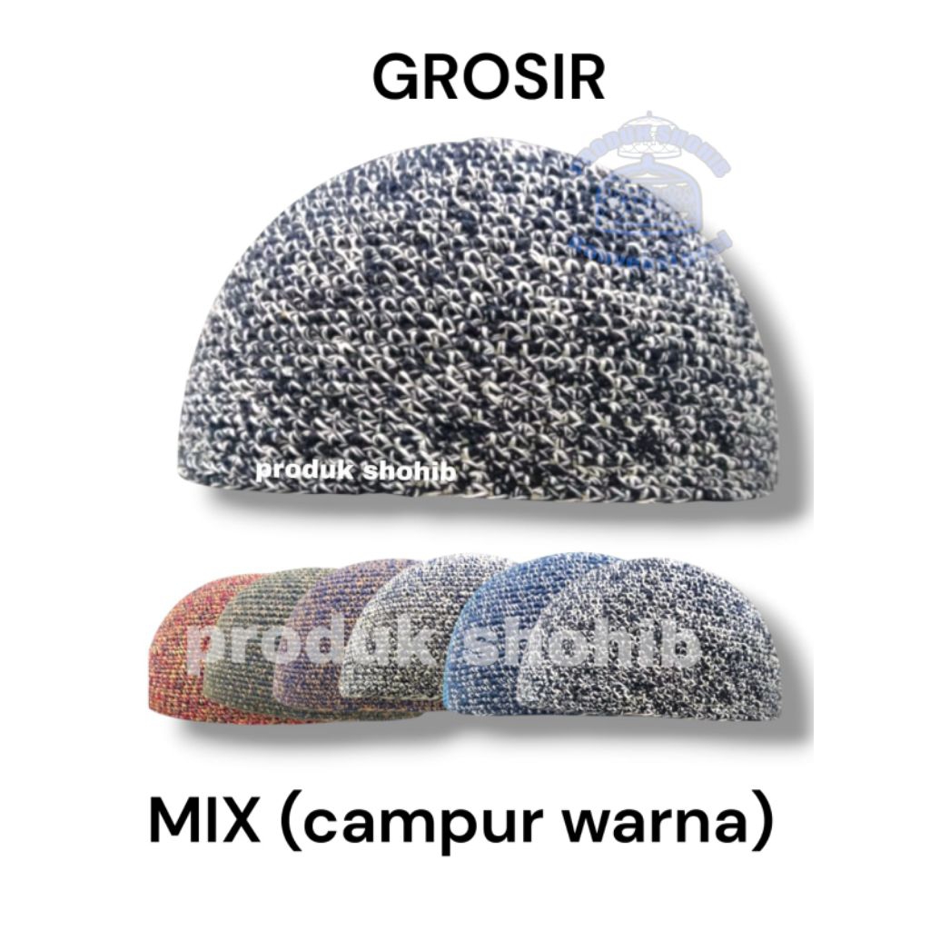 GROSIR peci rajut yaman GRADASI mambo tebal mix