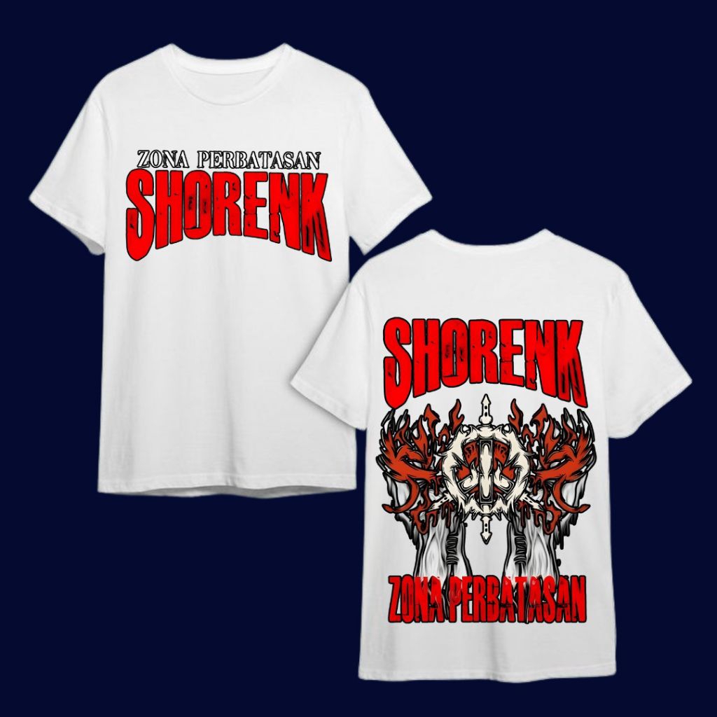 kaos Shorenk zona perbatasan warna putih - Shorenk zona perbatasan original