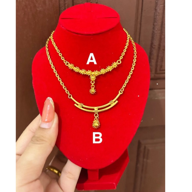 kalung matahari kalung bambu replika emas 24k mirip asli cantik pengait S